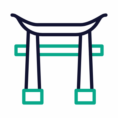 Torii, Animated Icon, Outline