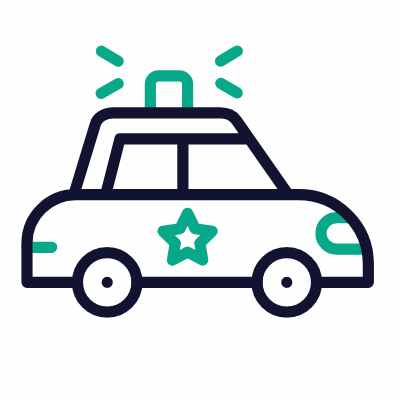 Police car, Animated Icon, Outline