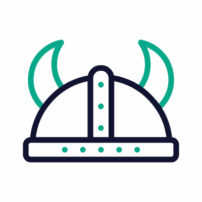 Viking helmet, Animated Icon, Outline