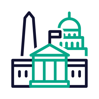 Washington DC, Animated Icon, Outline