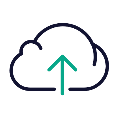 Cloud upload, Animated Icon, Outline