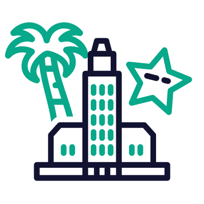 Los Angeles, Animated Icon, Outline