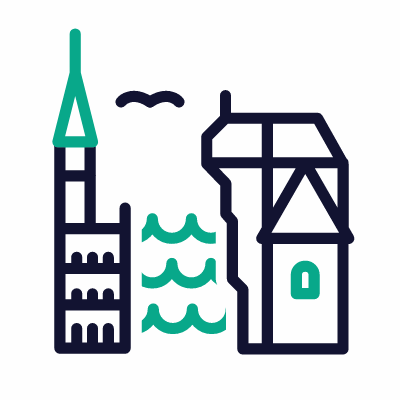 Gdańsk, Animated Icon, Outline