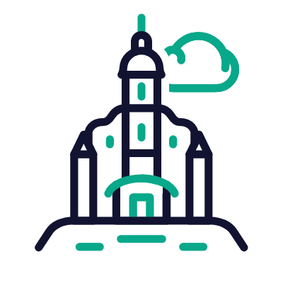 Frysztak Church, Animated Icon, Outline