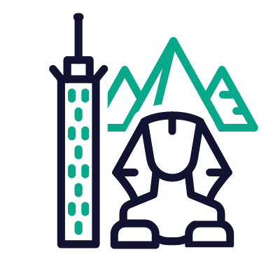 Cairo, Animated Icon, Outline
