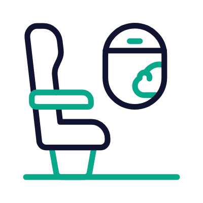 Flight Seat, Animated Icon, Outline