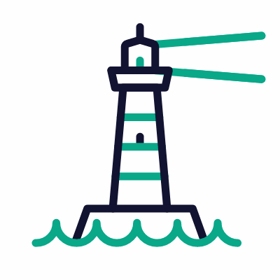 Lighthouse, Animated Icon, Outline