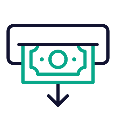 Withdrawal, Animated Icon, Outline