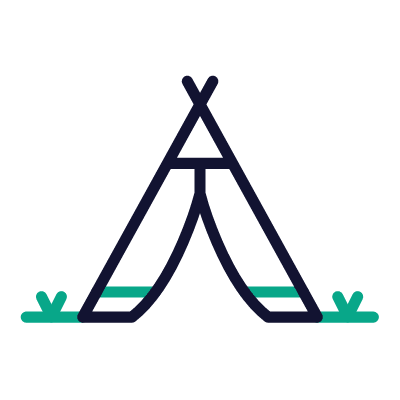 Tent, Animated Icon, Outline