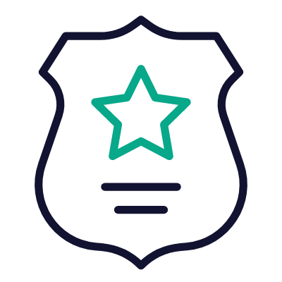 Police badge, Animated Icon, Outline