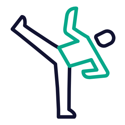 Kicking, Animated Icon, Outline