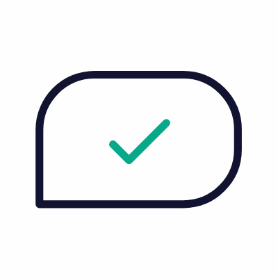 Approved message, Animated Icon, Outline