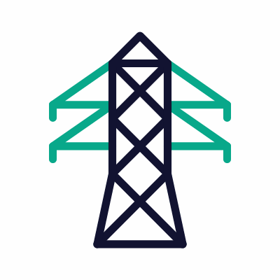 Transmission tower, Animated Icon, Outline