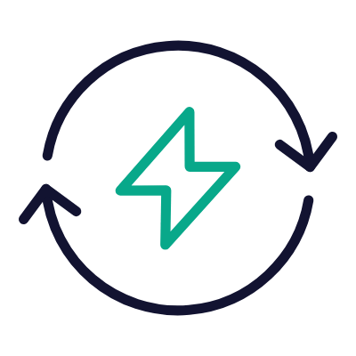 Sustainable energy, Animated Icon, Outline