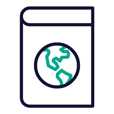 Geography Book, Animated Icon, Outline