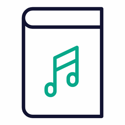 Music Book, Animated Icon, Outline