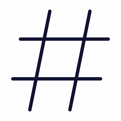 Hashtag, Animated Icon, Outline