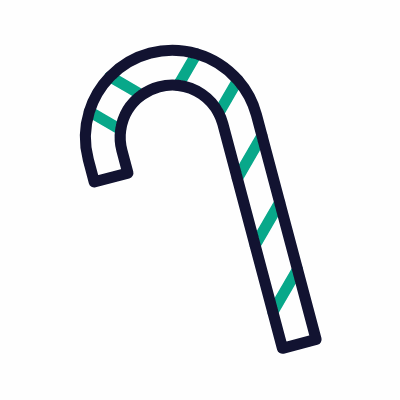 Candy cane, Animated Icon, Outline