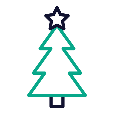 Christmas tree, Animated Icon, Outline