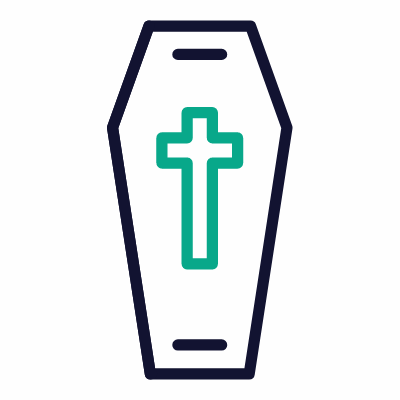 Coffin, Animated Icon, Outline
