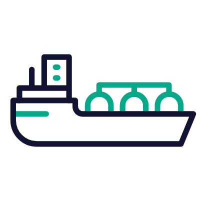 Tanker ship, Animated Icon, Outline