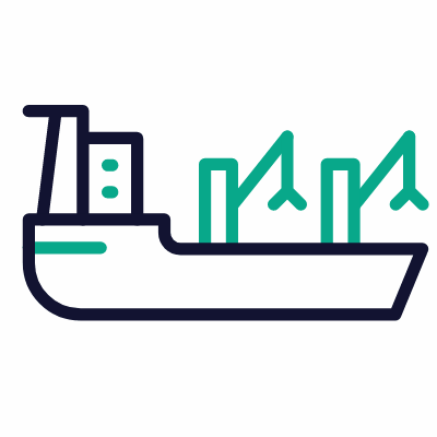 Bulker ship, Animated Icon, Outline