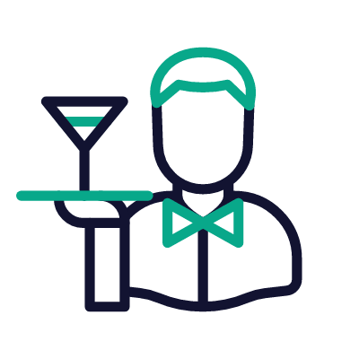 Bartender, Animated Icon, Outline