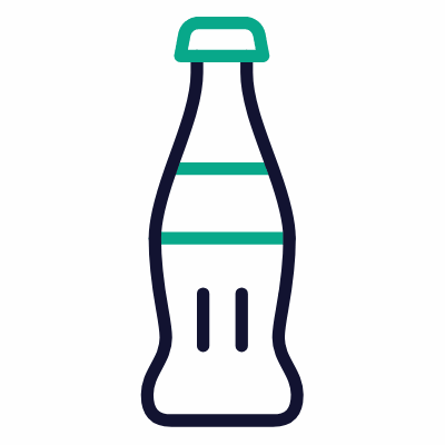 Soda Bottle, Animated Icon, Outline