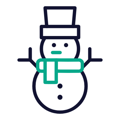 Snowman, Animated Icon, Outline