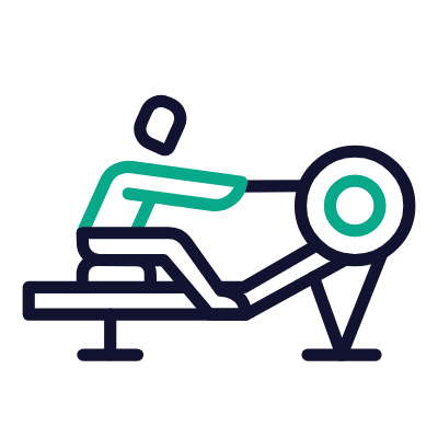 Rowing Machine, Animated Icon, Outline