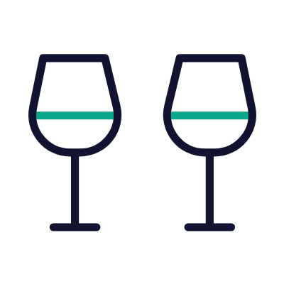 Wine glass, Animated Icon, Outline