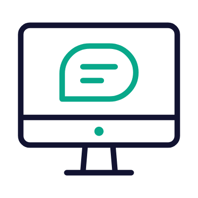Computer Chat, Animated Icon, Outline