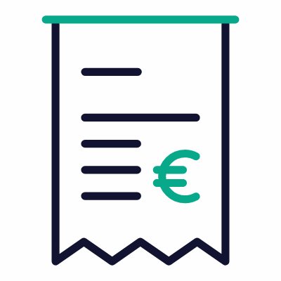 Receipt Euro, Animated Icon, Outline