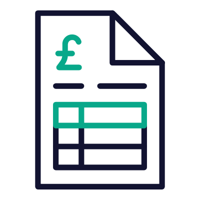 Invoice GBP, Animated Icon, Outline
