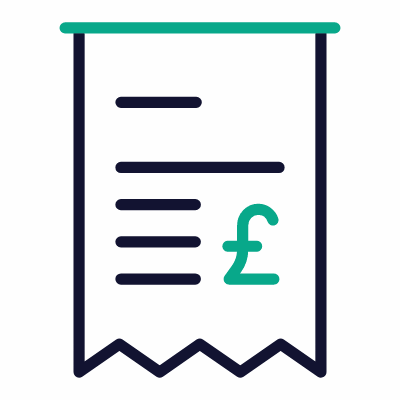 Receipt GBP, Animated Icon, Outline