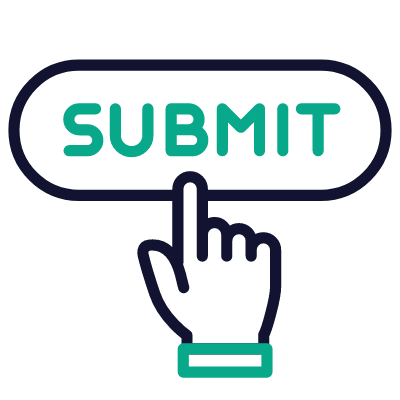 Submit Text, Animated Icon, Outline