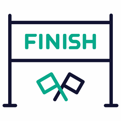 Finish Line, Animated Icon, Outline