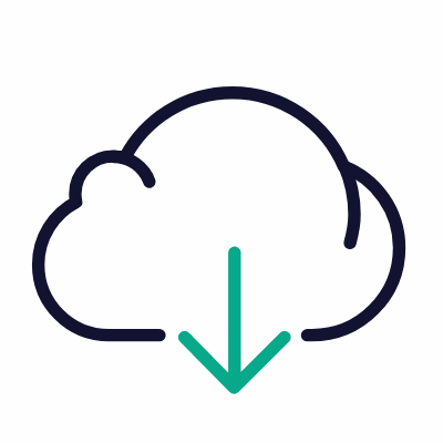 Cloud download, Animated Icon, Outline