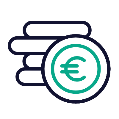Euro coins, Animated Icon, Outline