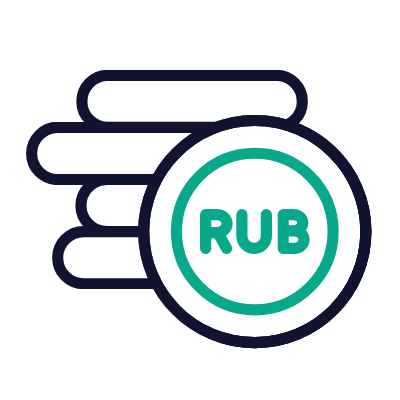 Ruble coins, Animated Icon, Outline