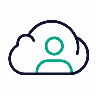 Cloud avatar, Animated Icon, Outline