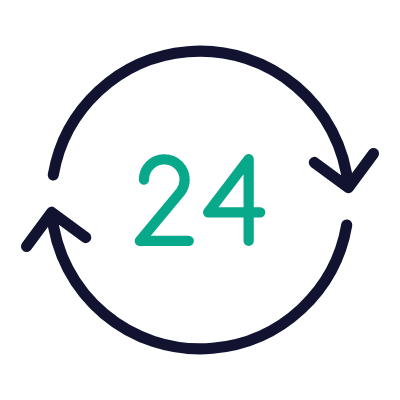 24-hour, Animated Icon, Outline