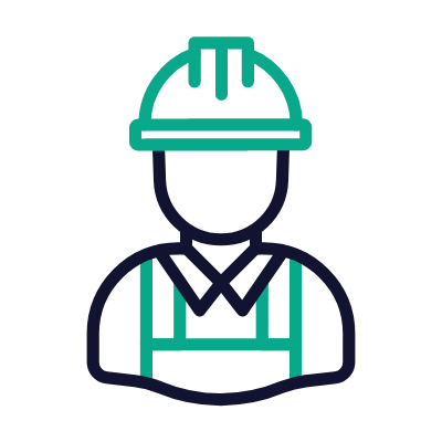 Construction worker, Animated Icon, Outline