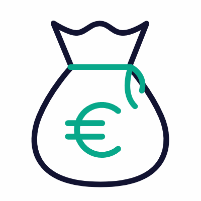 Euro bag, Animated Icon, Outline