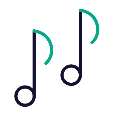 Music notes, Animated Icon, Outline