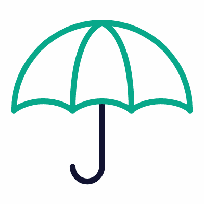 Umbrella, Animated Icon, Outline