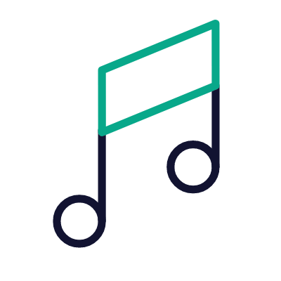 Music note, Animated Icon, Outline