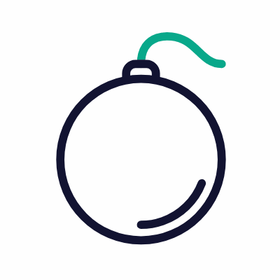 Bomb, Animated Icon, Outline