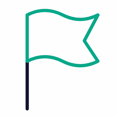 Flag, Animated Icon, Outline