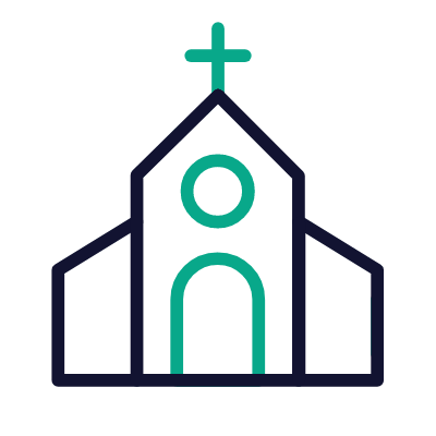 Church, Animated Icon, Outline
